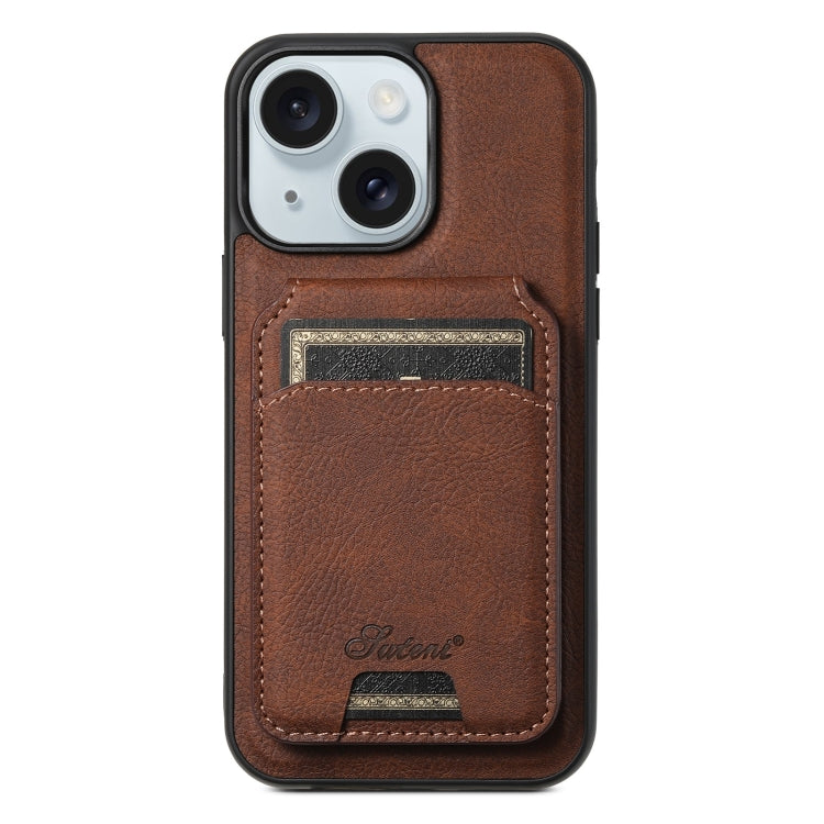Suteni H17 Litchi Texture Leather MagSafe Detachable Wallet Phone Case