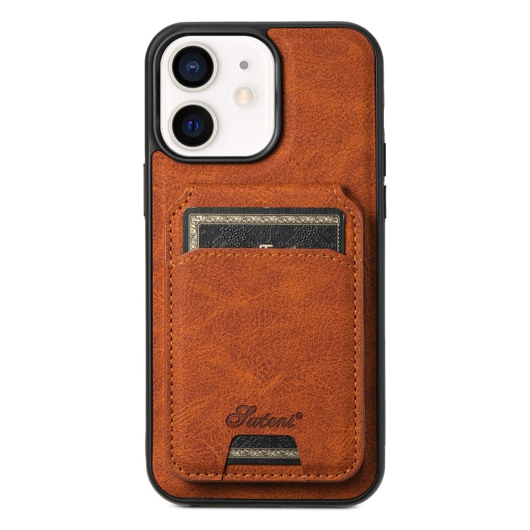 Suteni H17 Litchi Texture Leather MagSafe Detachable Wallet Phone Case