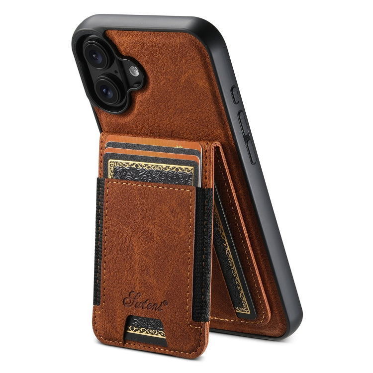 Suteni H17 Litchi Texture Leather MagSafe Detachable Wallet Phone Case