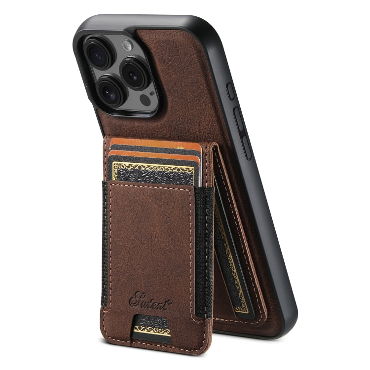Suteni H17 Litchi Texture Leather MagSafe Detachable Wallet Phone Case