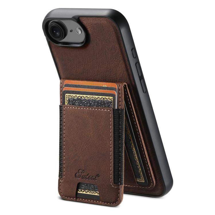 Suteni H17 Litchi Texture Leather MagSafe Detachable Wallet Phone Case