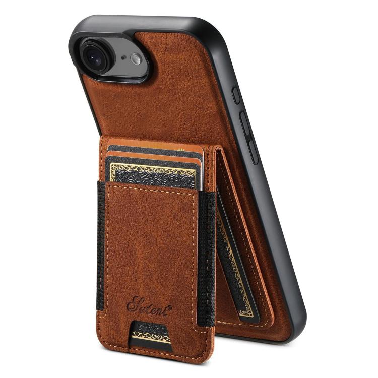 Suteni H17 Litchi Texture Leather MagSafe Detachable Wallet Phone Case