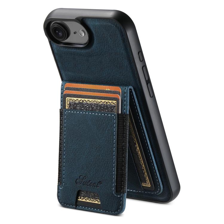 Suteni H17 Litchi Texture Leather MagSafe Detachable Wallet Phone Case