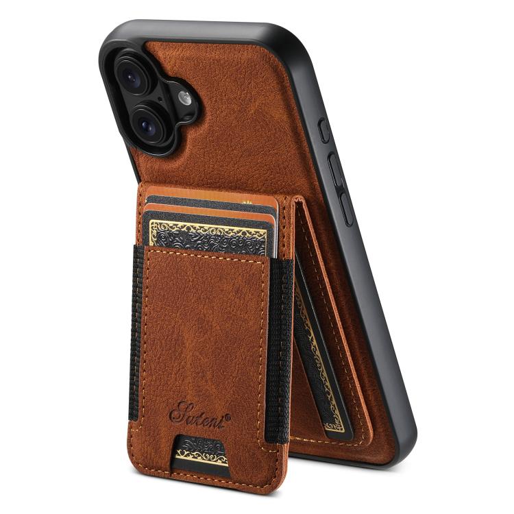 Suteni H17 Litchi Texture Leather MagSafe Detachable Wallet Phone Case