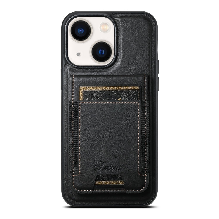 Suteni H17 Oil Eax Leather MagSafe Detachable Wallet Phone Case