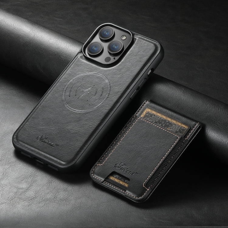 Suteni H17 Oil Eax Leather MagSafe Detachable Wallet Phone Case