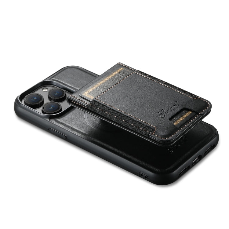 Suteni H17 Oil Eax Leather MagSafe Detachable Wallet Phone Case