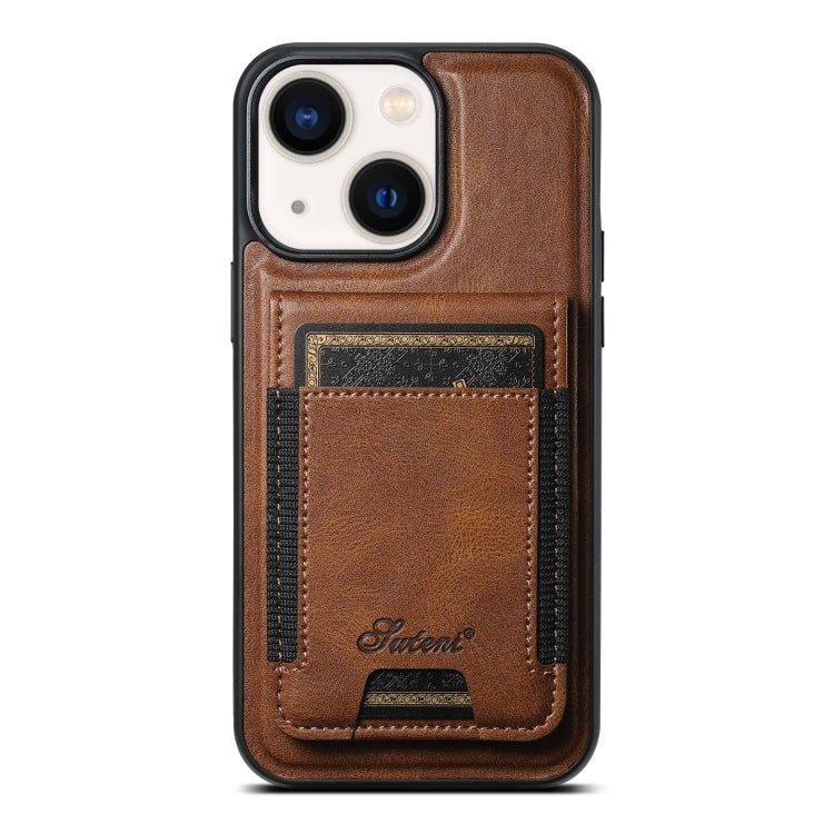 Suteni H17 Oil Eax Leather MagSafe Detachable Wallet Phone Case