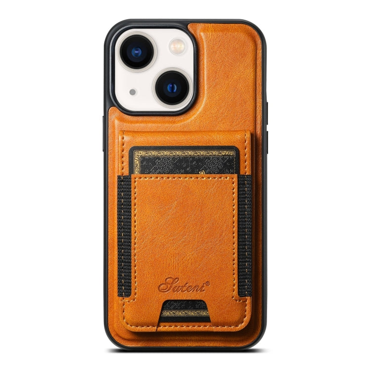 Suteni H17 Oil Eax Leather MagSafe Detachable Wallet Phone Case