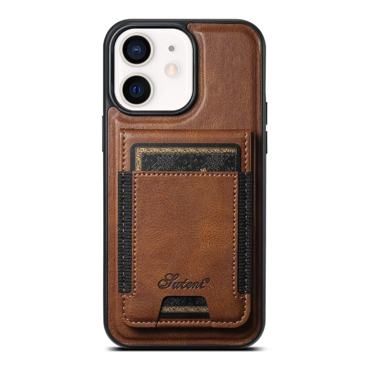 Suteni H17 Oil Eax Leather MagSafe Detachable Wallet Phone Case