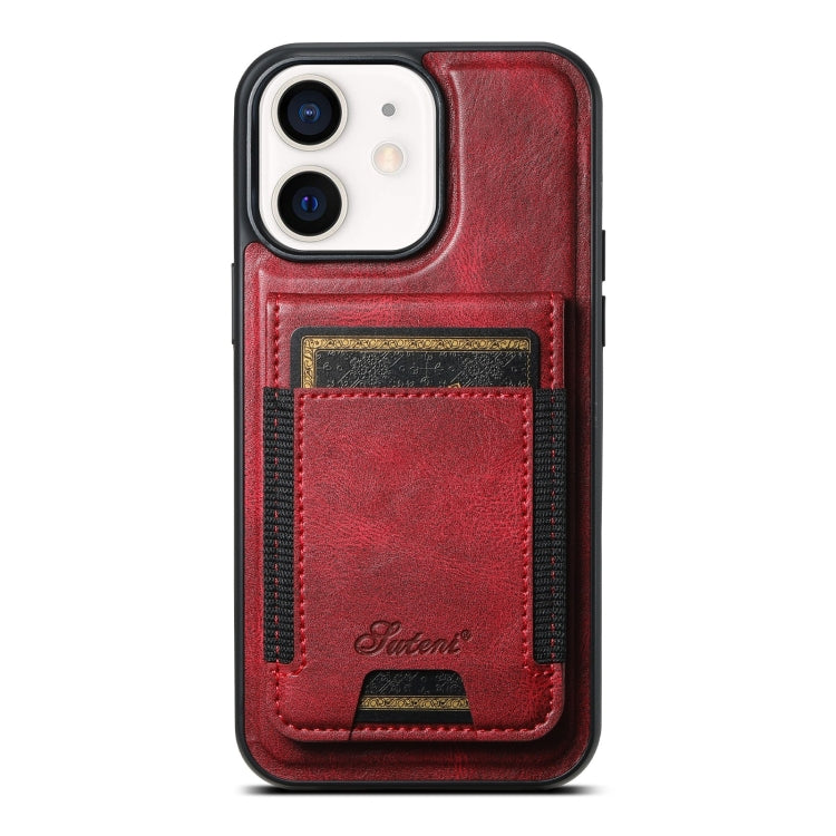 Suteni H17 Oil Eax Leather MagSafe Detachable Wallet Phone Case