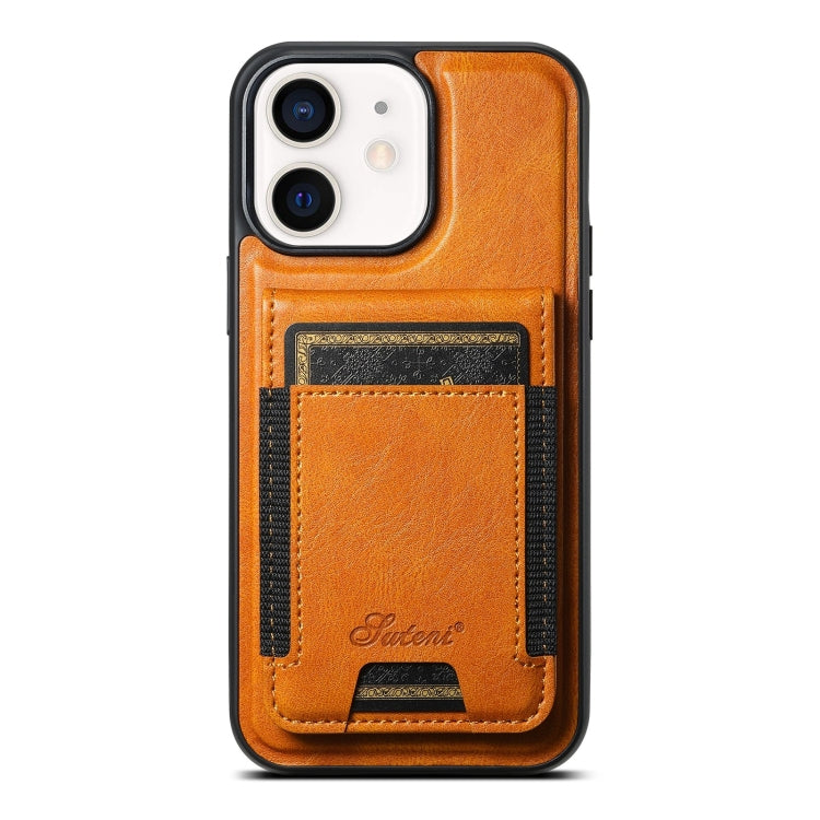 Suteni H17 Oil Eax Leather MagSafe Detachable Wallet Phone Case