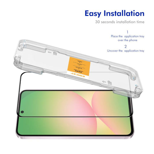 ENKAY Easy Install High Alumina Silizium Vollglasfolie, Für Samsung Galaxy A37 / A57, Für Samsung Galaxy A17 / A26, Für Samsung Galaxy M56, Für Samsung Galaxy F16 / M16, Für Samsung Galaxy F06 / M06, Für Samsung Galaxy A36 / A56