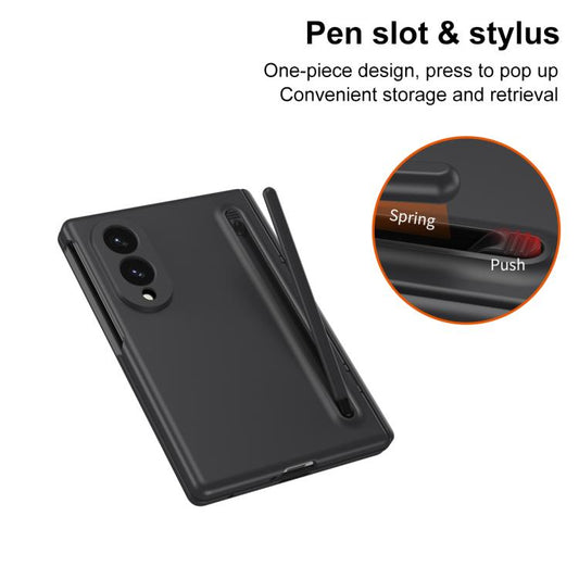 Long Chi Grain Leather Shockproof Phone Case, No Pen, For Galaxy Z Fold8 5G, For Galaxy Z Fold8 Ultra 5G, For Galaxy Z Fold7 5G, For Galaxy Z Fold6 5G, For Galaxy Z Fold5 5G