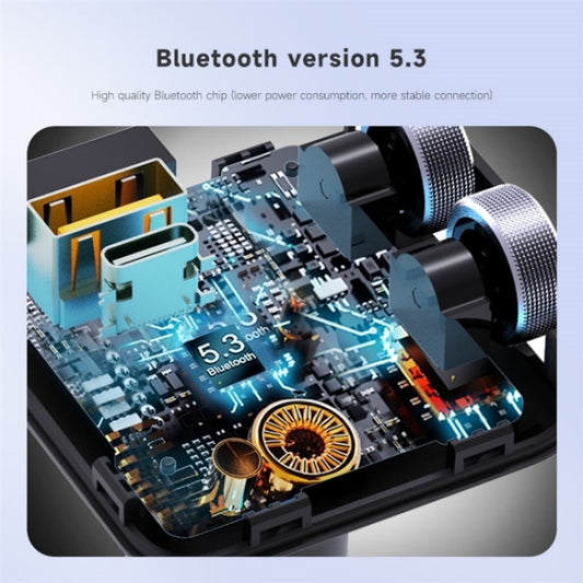 MT04 Adaptateur Bluetooth de voiture Type-C + chargeur de voiture USB Transmetteur FM Lecteur MP3 de musique HiFi, MT04