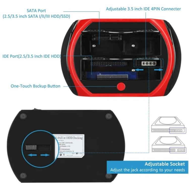 575D USB Hard Disk Holder Laptop Mobile Hard Disk Box 2.5 / 3.5inch SATA IDE HDD Base, US Plug, UK Plug, EU Plug, AU Plug