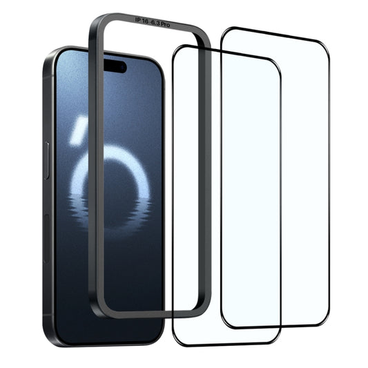 NORTHJO 2 Stück A++ Panzerglasfolie mit Installationsrahmen, für iPhone 16 Pro Max, für iPhone 16 Pro, für iPhone 16 Plus, für iPhone 16, für iPhone 15 Pro Max, für iPhone 15 Pro, für iPhone 15 Plus, für iPhone 15, für iPhone 14 Plus, für iPhone 14 ...