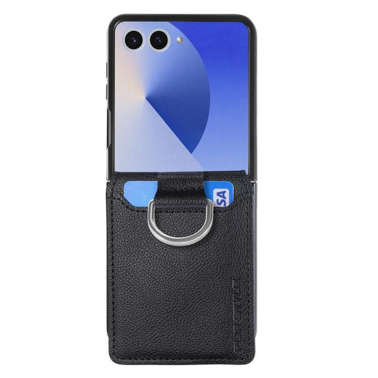 Litchi Texture Leather Ring Wallet Phone Case, For Galaxy Z Flip8 5G, For Galaxy Z Flip7 5G, For Galaxy Z Flip6, For Galaxy Z Flip5