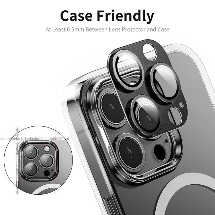 ENKAY Anti-reflection Camera Lens Aluminium Alloy Tempered Glass Film, For iPhone 16 Pro / 16 Pro Max