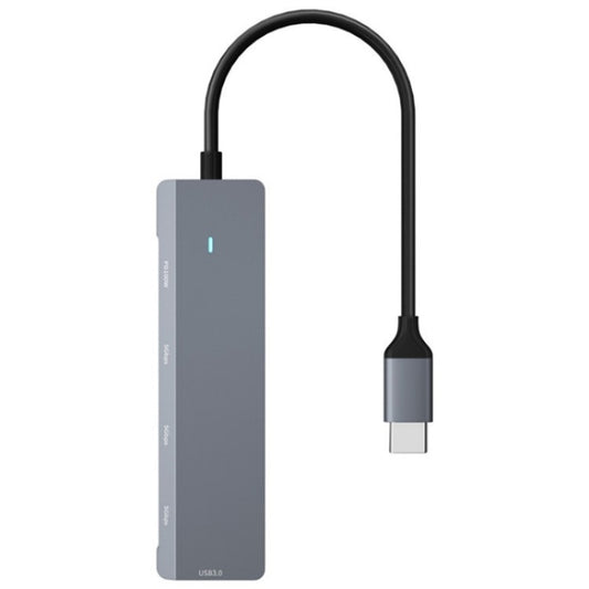 ADS-311C Support PD 100W Fast Charging Converter 5 Port Hub Type-C Hub Adapter, ADS-311C(Grey)