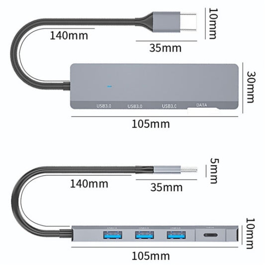 ADS-309C Type-C + 3 x USB 3.0 HUB Docking Station, Type-C Port