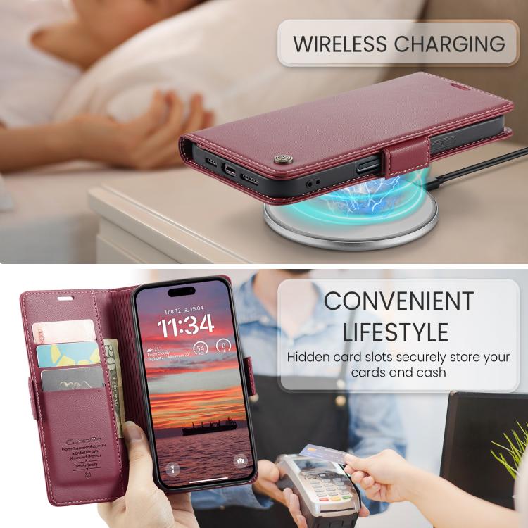 CaseMe 023 Butterfly Buckle Litchi Texture RFID Anti-theft Leather Phone Case