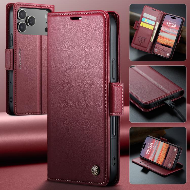 CaseMe 023 Butterfly Buckle Litchi Texture RFID Anti-theft Leather Phone Case