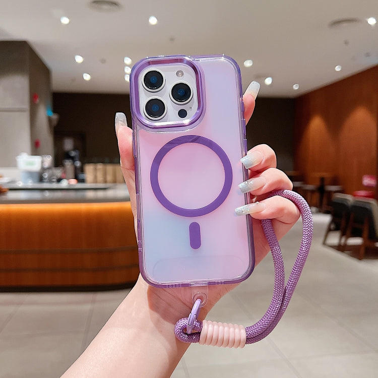 Bright Shadow Magsafe Discoloration Phone Case with Wrist Strap