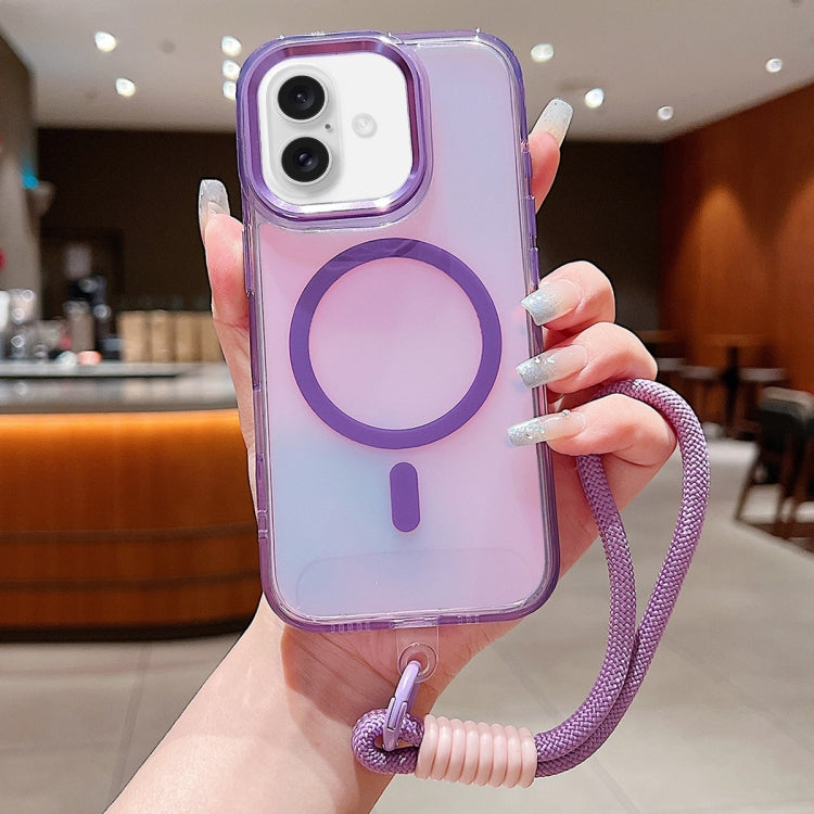 Bright Shadow Magsafe Discoloration Phone Case with Wrist Strap