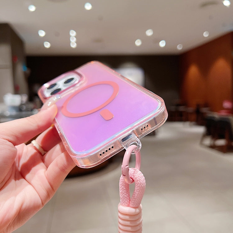 Bright Shadow Magsafe Discoloration Phone Case with Wrist Strap