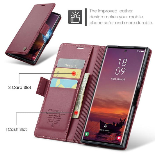 CaseMe 023 Schmetterlingsschnalle Litschi-Textur RFID Anti-Diebstahl Leder-Handyhülle, für Galaxy A17