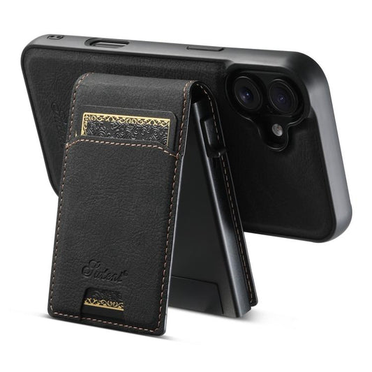 Suteni H19 Litschi-Narbung 2-in-1 MagSafe Abnehmbare Kartenbox Handyhülle, für iPhone 17e / 16e, für iPhone 17 Pro Max, für iPhone 17 Pro, für iPhone 17, für iPhone Air, für iPhone 16 Pro Max, für iPhone 16 Pro, für iPhone 16 Plus, für iPhone 16...