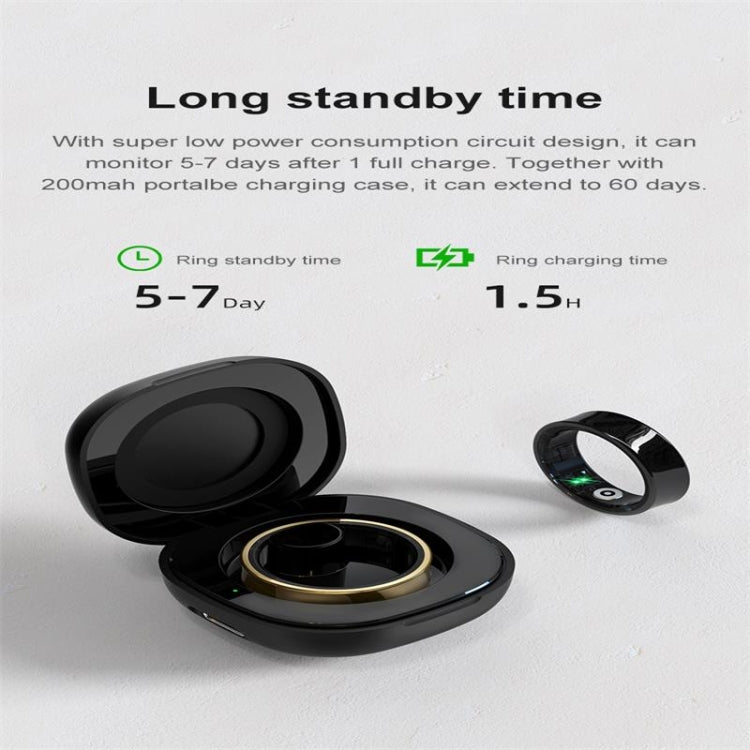 R09 SIZE 8 Smart Ring, Support Heart Rate / Blood Oxygen / Sleep Monitoring / Multiple Sports Modes