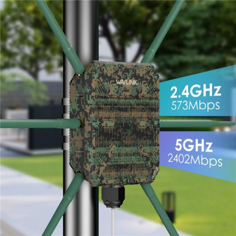 WAVLINK WN588HX3 AX3000 Outdoor WiFi Extender with 6 Antennas Dual Band WiFi Repeater