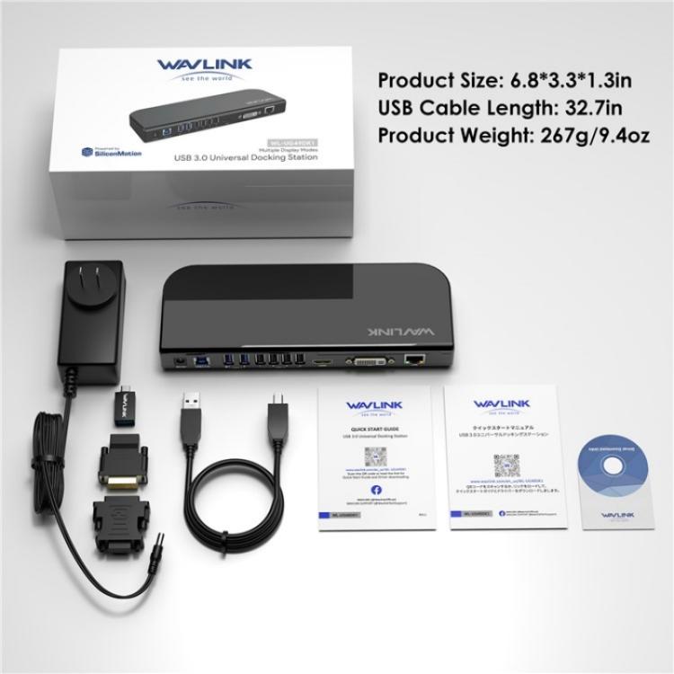 WAVLINK UG49DK1 For Windows Mac Android 13 In 1 USB-C Hub Dual Display Docking Station, US Plug, UK Plug, EU Plug, AU Plug