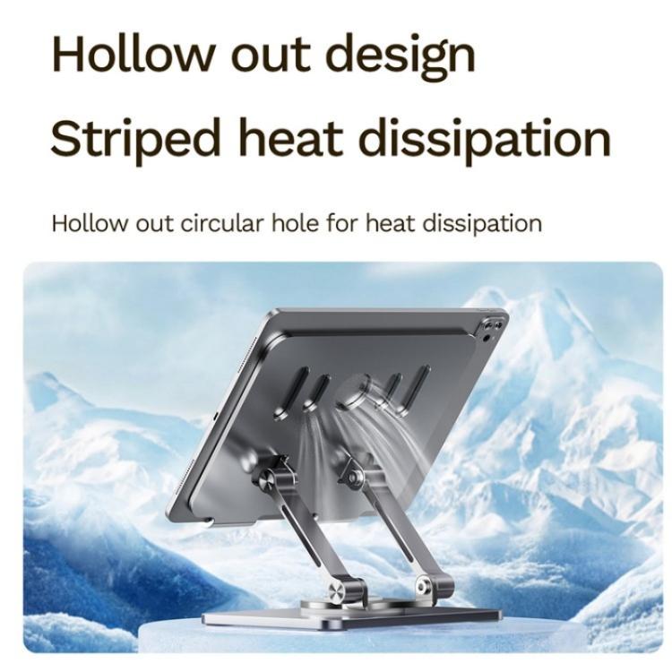 J58 Dual Rod Support Alloy Steel Foldable Rotating Tablet Holder, J58