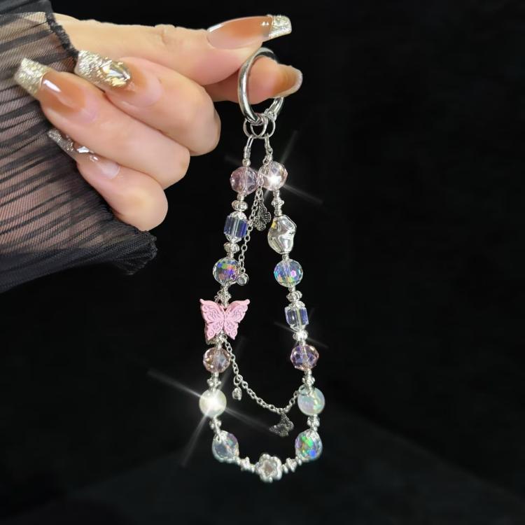 Butterfly Beaded Mobile Phone Chain