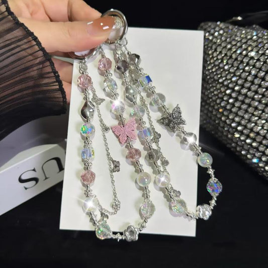 Butterfly Beaded Mobile Phone Chain