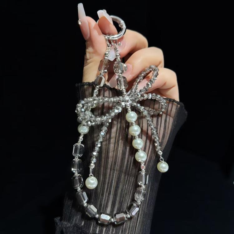 Diamond Crystal Bow Crystal Pearl Phone Chain