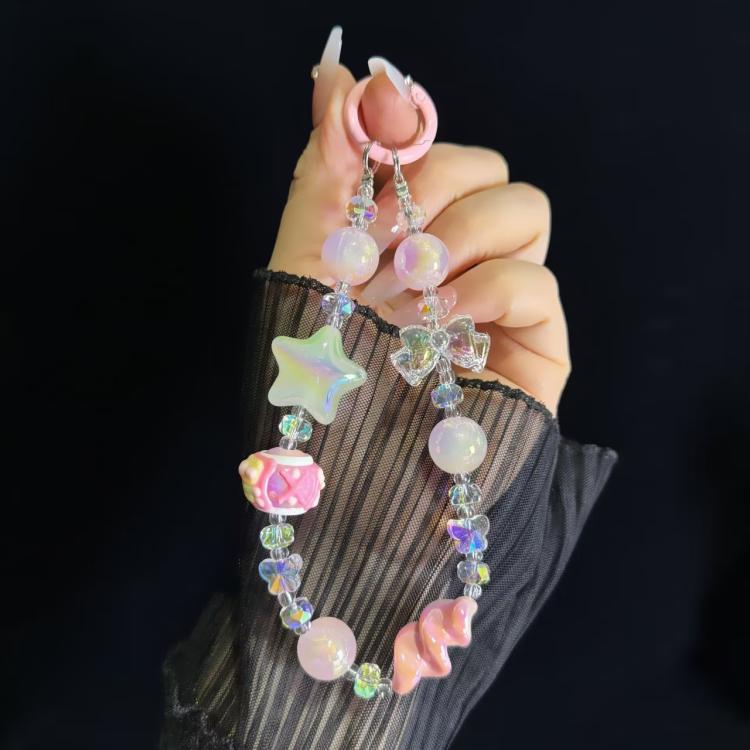 Cartoon Crystal Star Bow Phone Chain