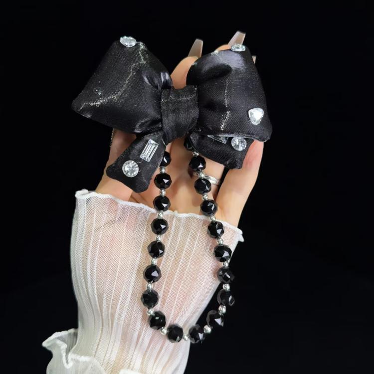 Sparkling Diamond Large Bow Pearl Phone Chain