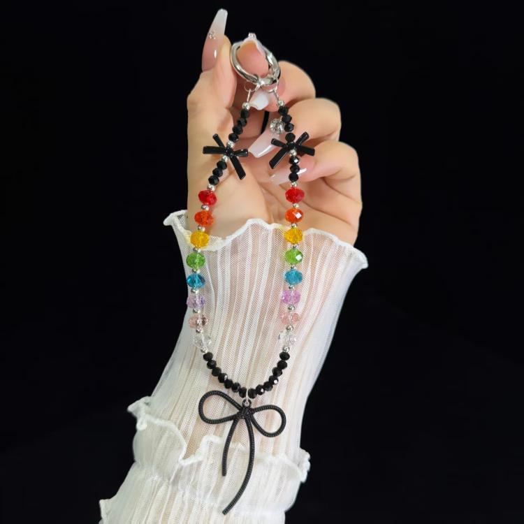 Love Bow Crystal Beads Mobile Phone Chain