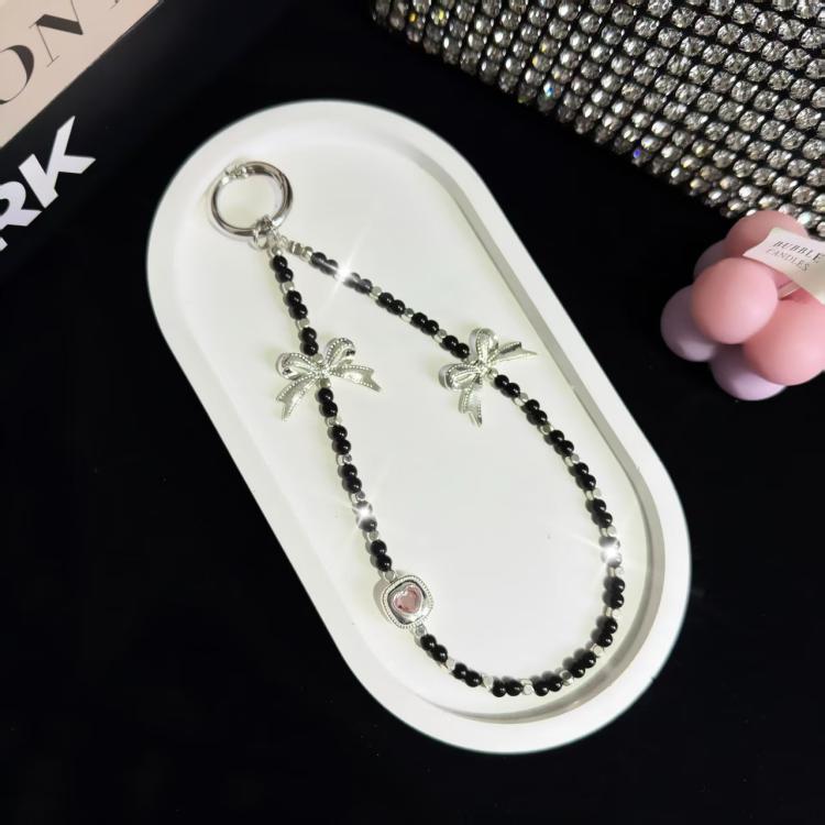 Love Bow Crystal Beads Mobile Phone Chain