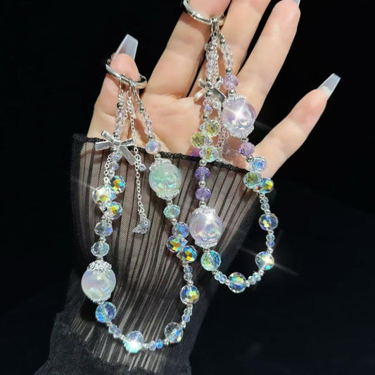 Heidi Bead Bow Waterdrop Crystal Phone Chain