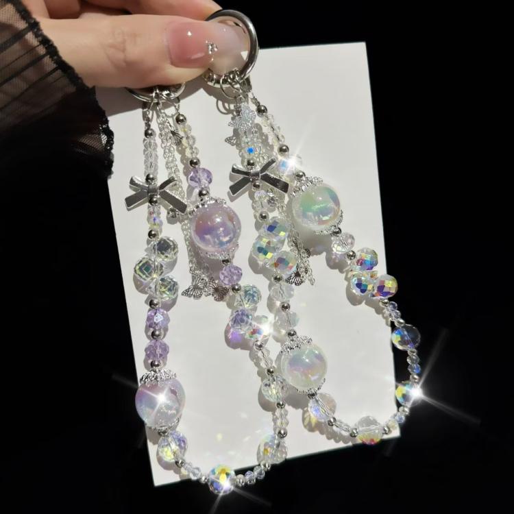 Heidi Bead Bow Waterdrop Crystal Phone Chain
