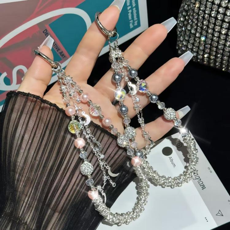 Clay Ball Crystal Beads Chain Mobile Phone Chain