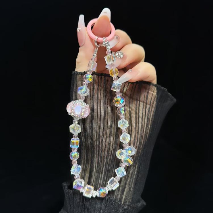 Super Flash Crystal Lantern Square Phone Chain