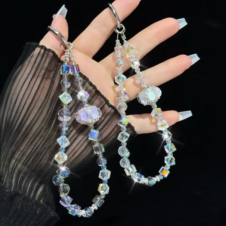 Super Flash Crystal Lantern Square Phone Chain