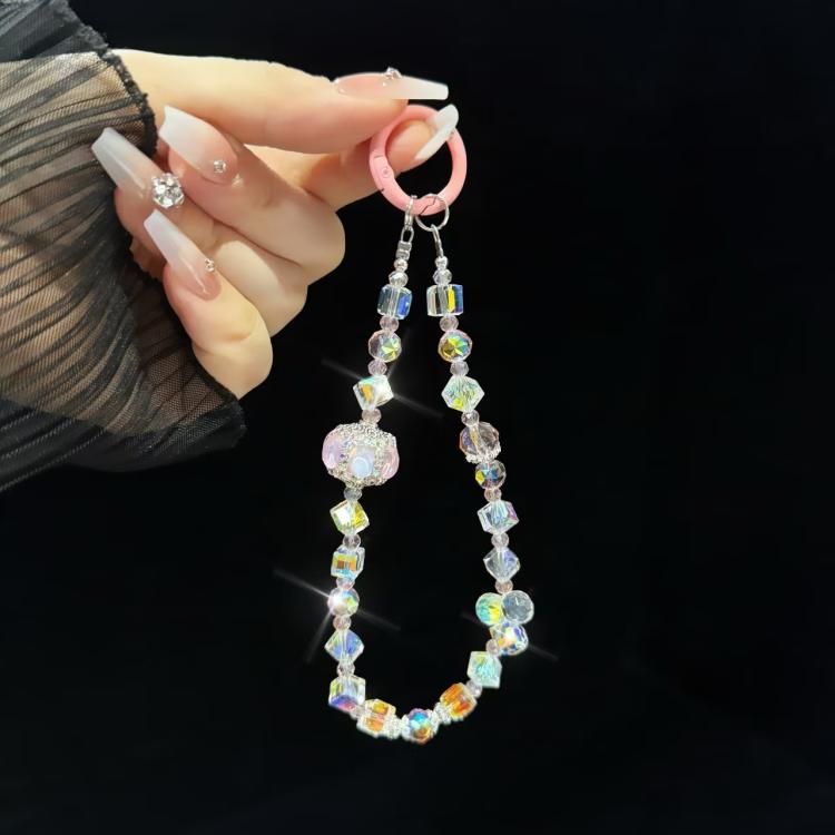Super Flash Crystal Lantern Square Phone Chain