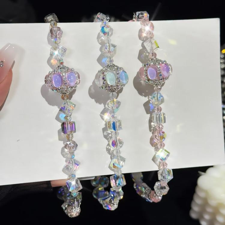 Super Flash Crystal Lantern Square Phone Chain